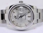 Copy Rolex Day-Date Polished Case Silver Dial  Watch For Men